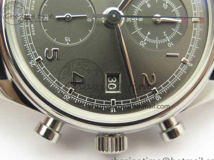 MIROTIME 0308 Portuguese Chrono SS ZF 1:1 Best Edition Gray Dial SS On Black Leather Strap A ZipUp 7215